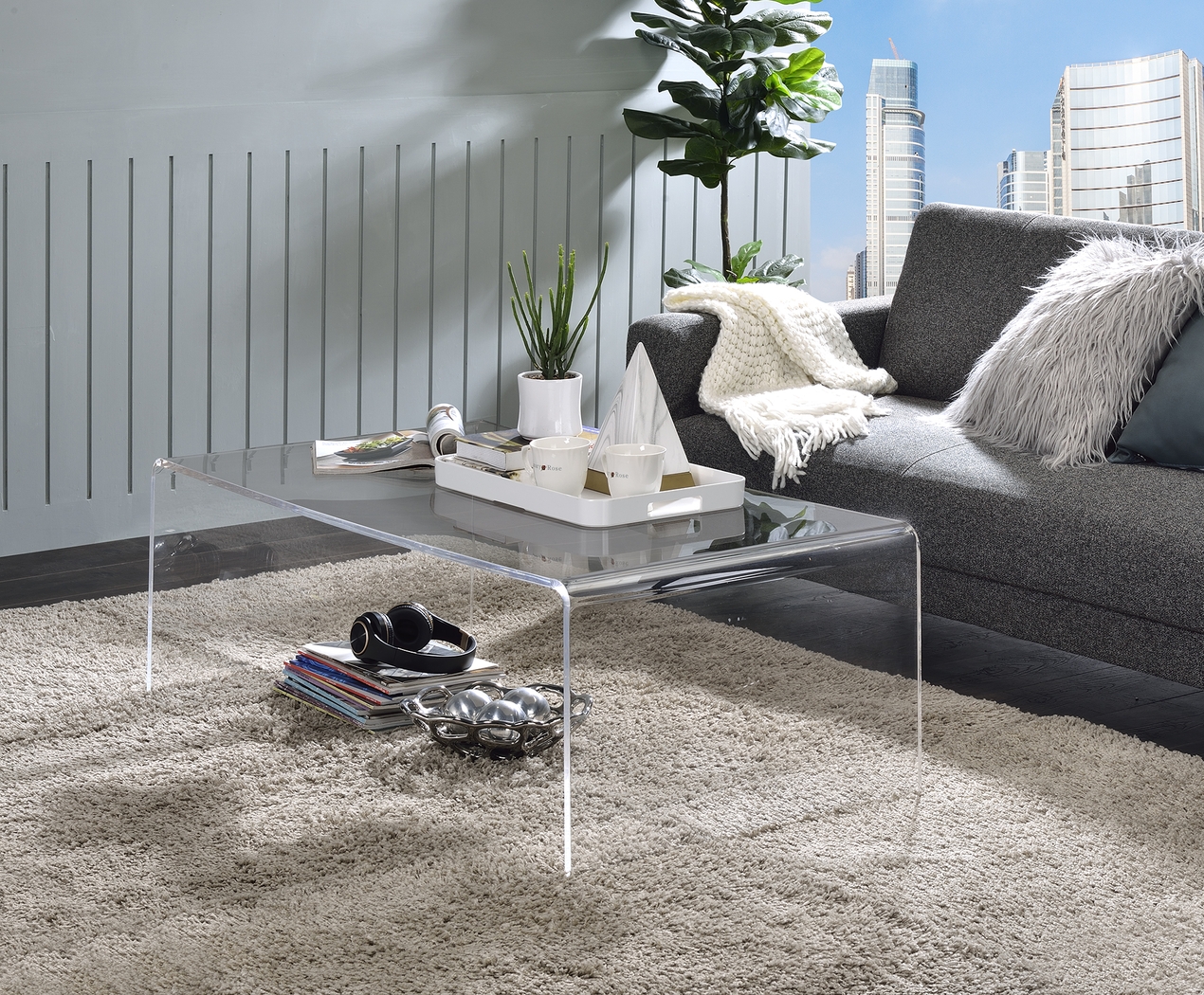 Crystalview Clear Large Cocktail Table - Thumbnail - Image 4