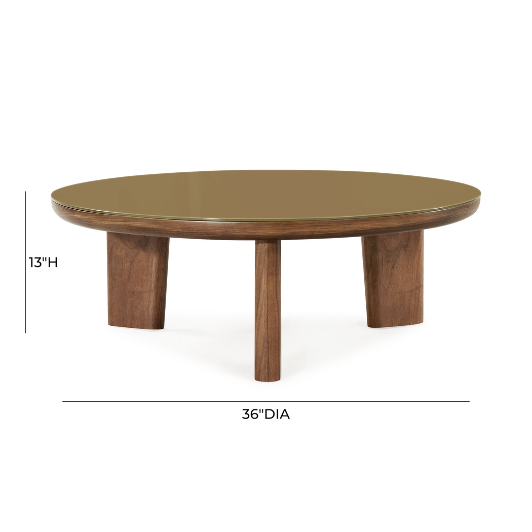Crystalware Brown Round Cocktail Table - Thumbnail - Image 4