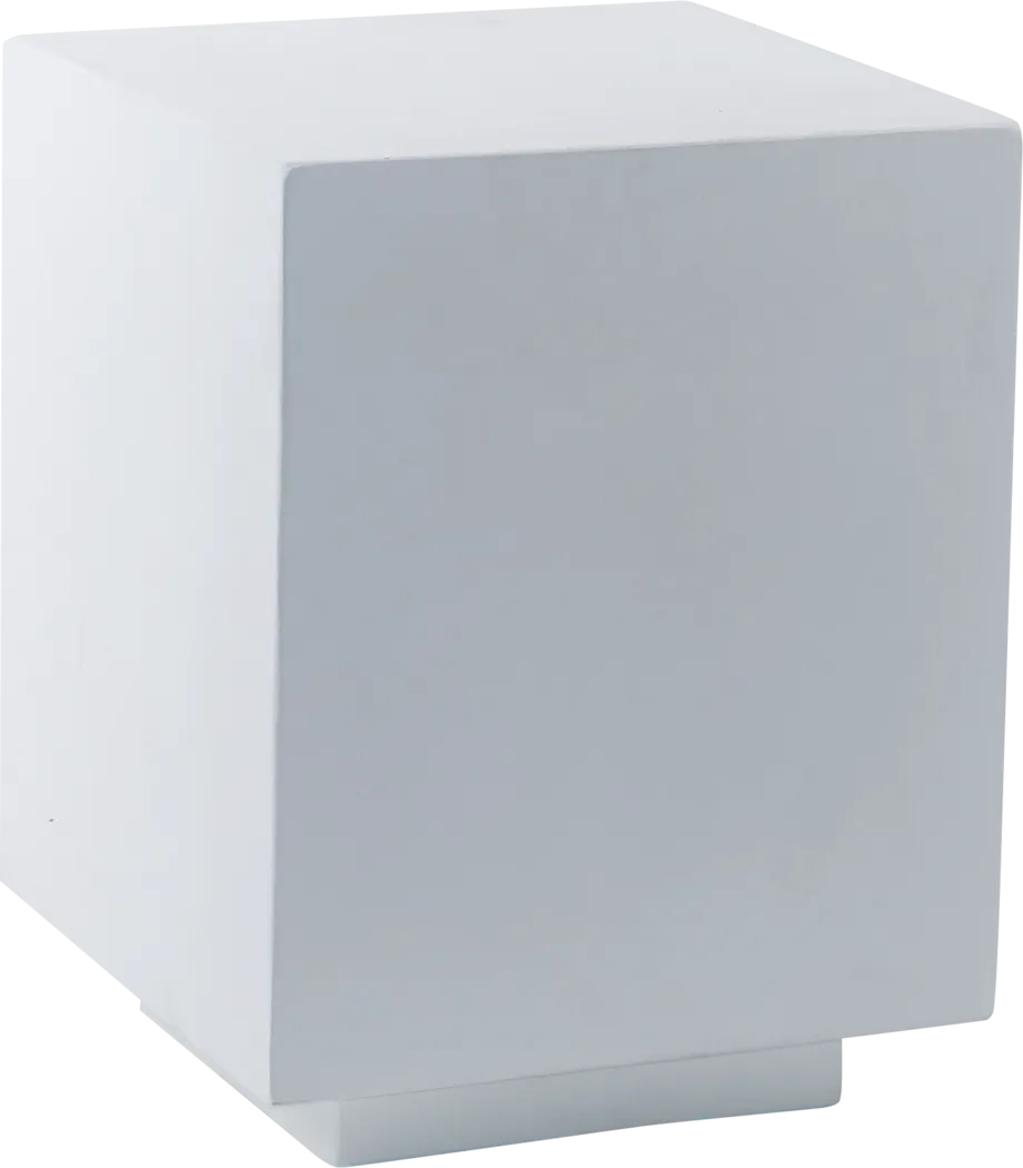 Outdoor Cubos White Garden Stool - Thumbnail - Image 1