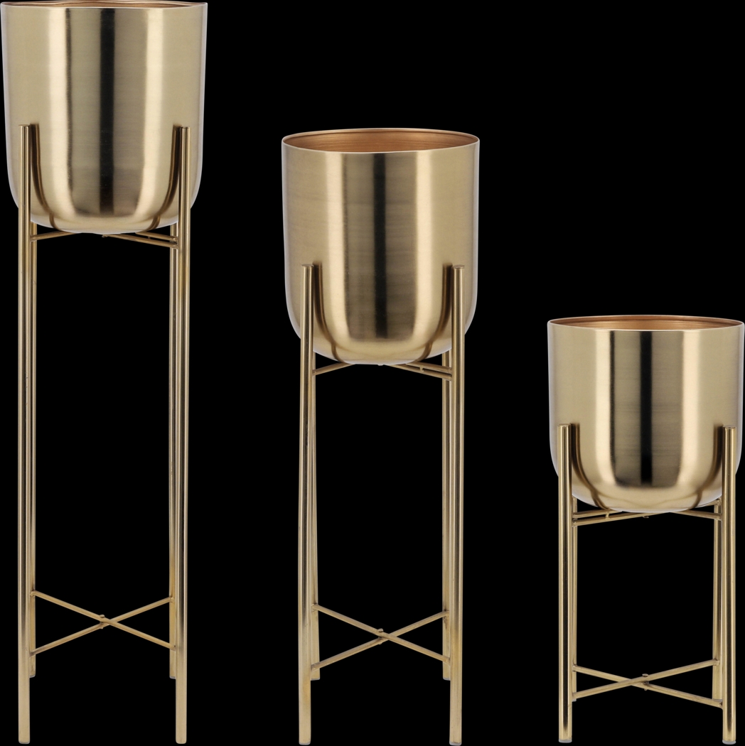 Cullom Gold Planter, Set of 3 - Thumbnail - Image 1