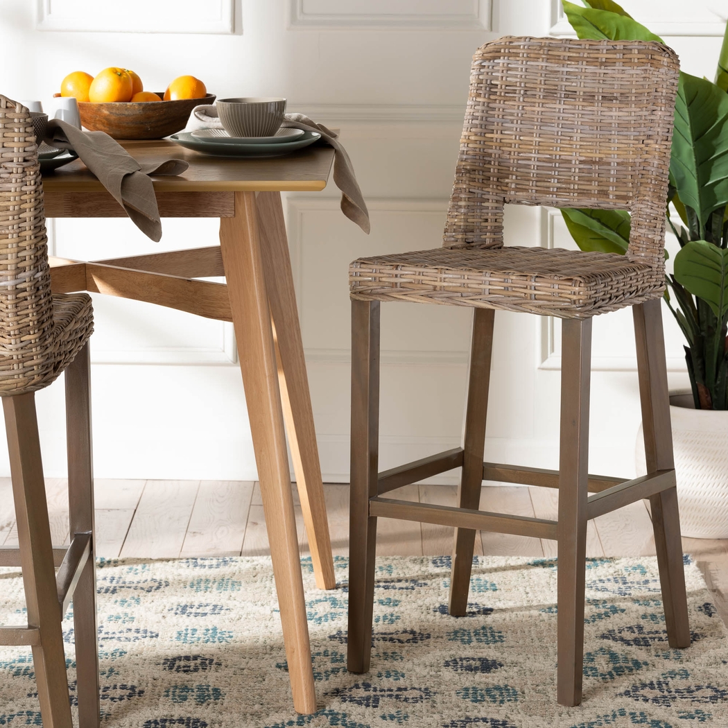 Cullop Taupe Barstool - Thumbnail - Image 2