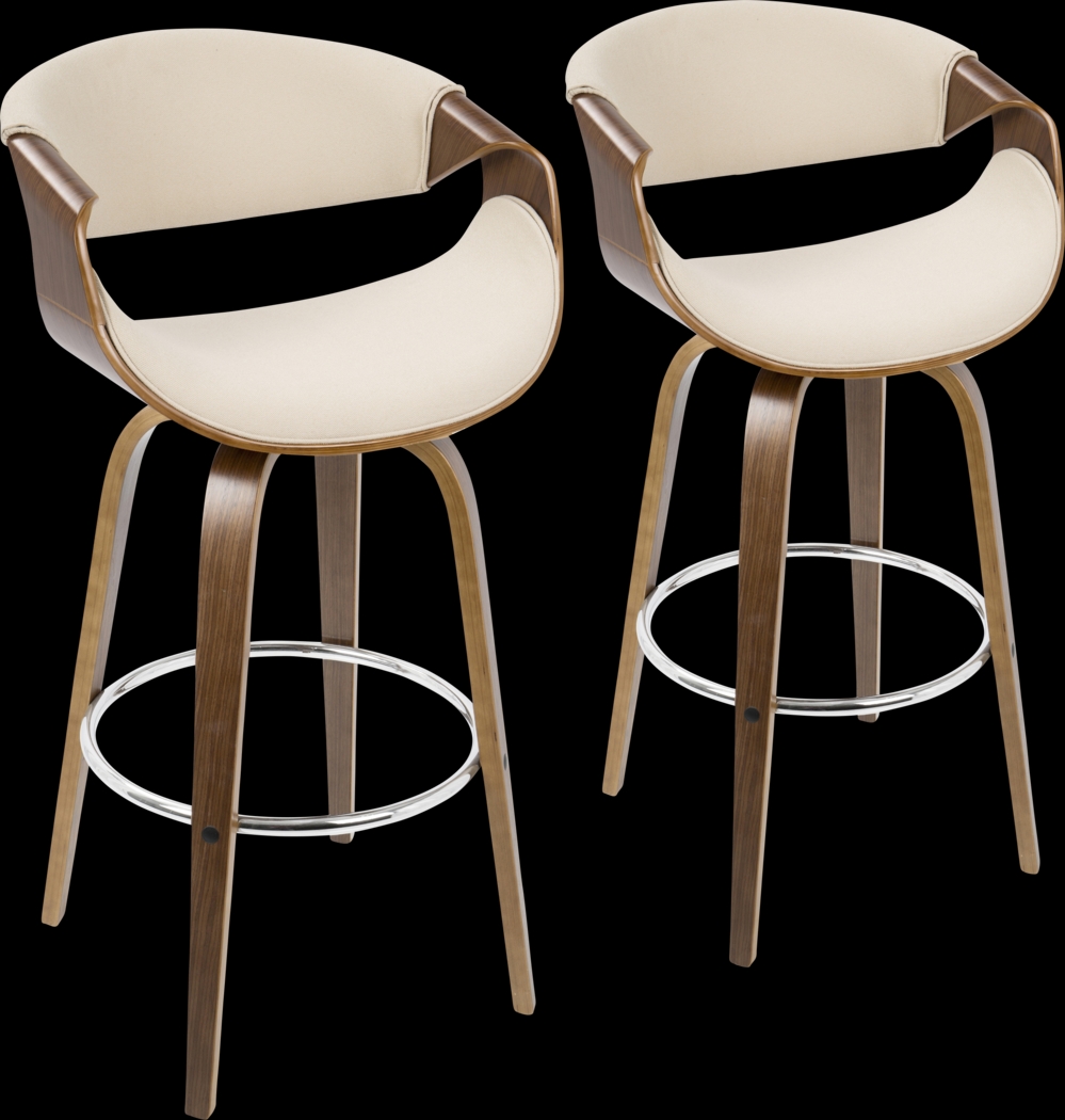 Curvini Cream Barstool (Set of 2) - Thumbnail - Image 1