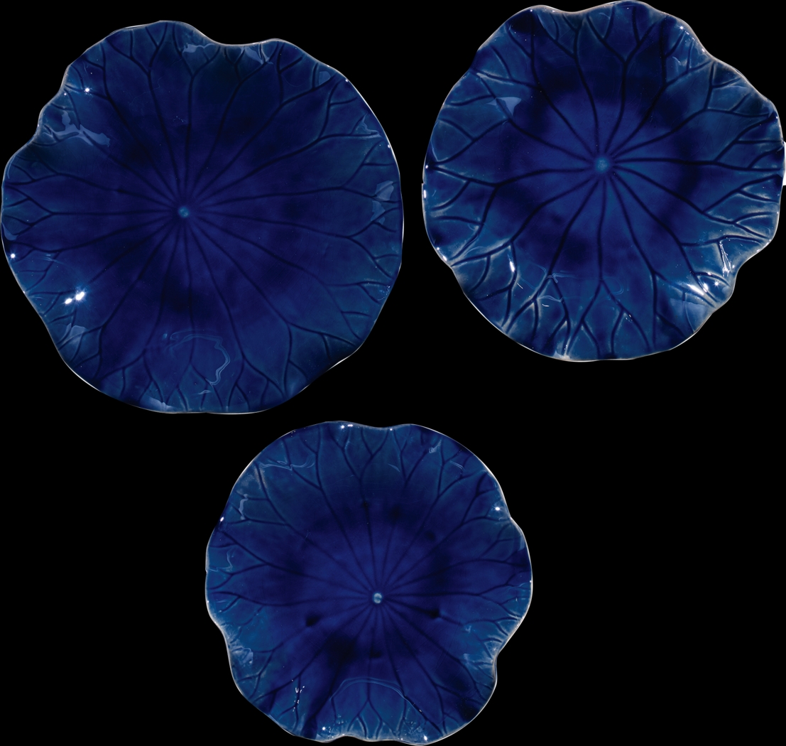 Cusic Blue Wall Decor, Set of 3 - Thumbnail - Image 1