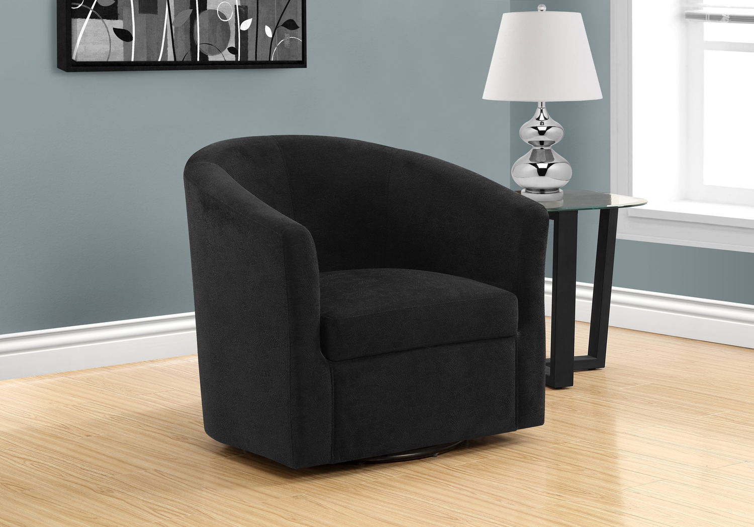 Cuttino Black Accent Swivel Chair - Thumbnail - Image 2