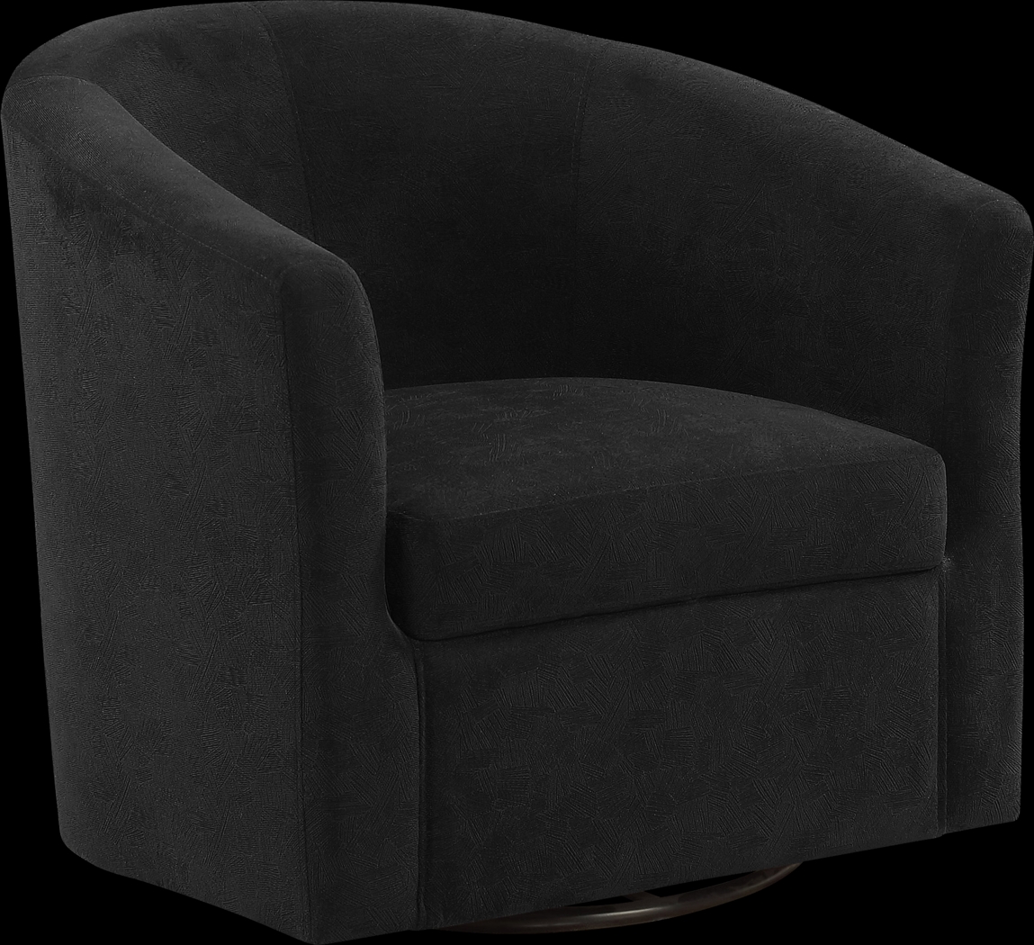 Cuttino Black Accent Swivel Chair - Thumbnail - Image 1