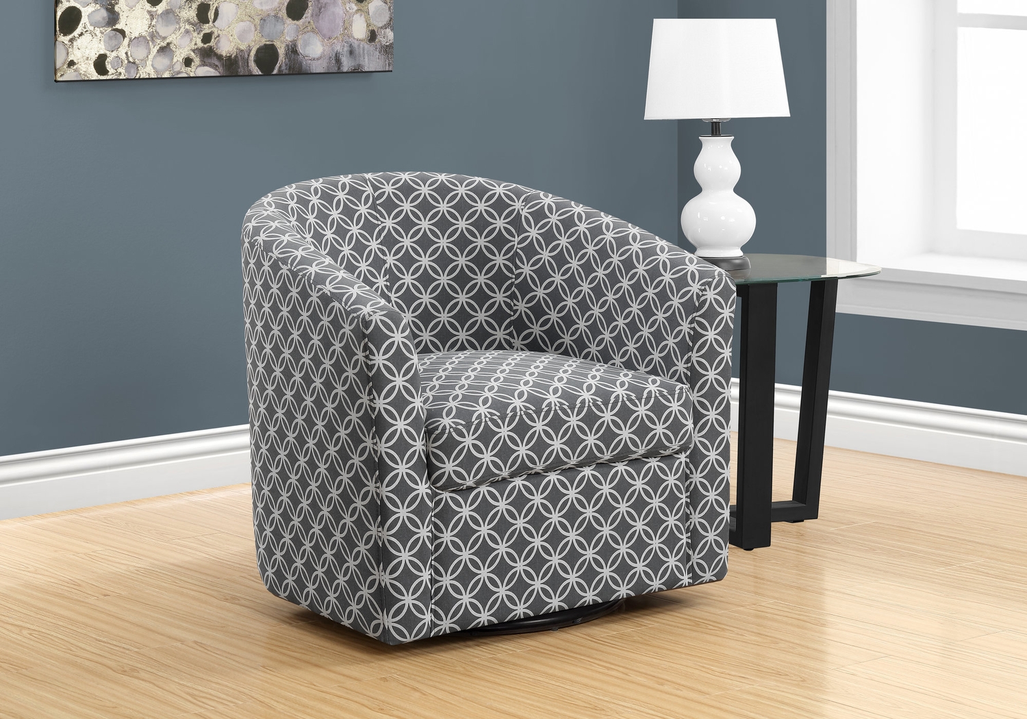 Cuttino Gray Accent Swivel Chair - Thumbnail - Image 2