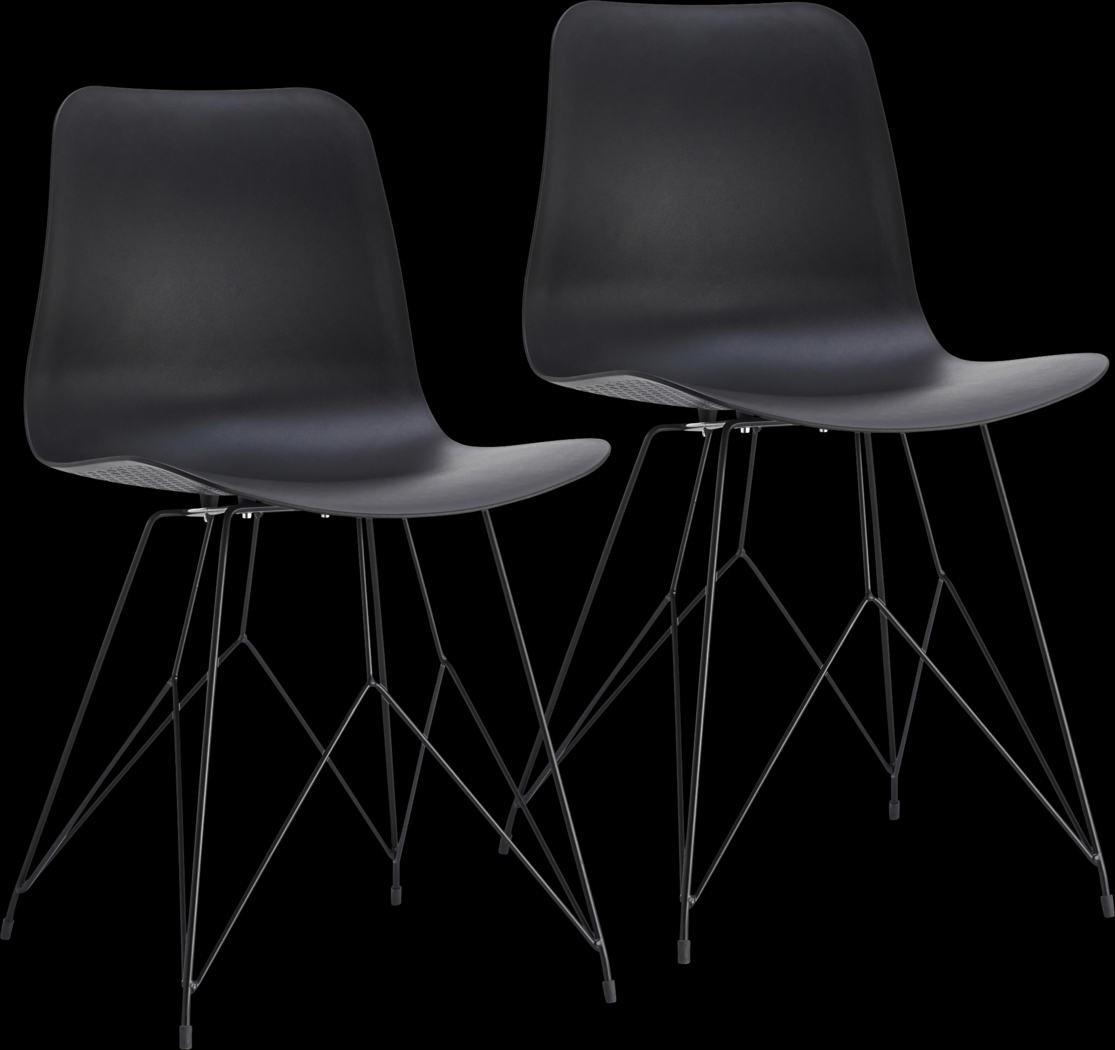 Cyd Black Outdoor Side Chair, Set of 2 - Thumbnail - Image 1