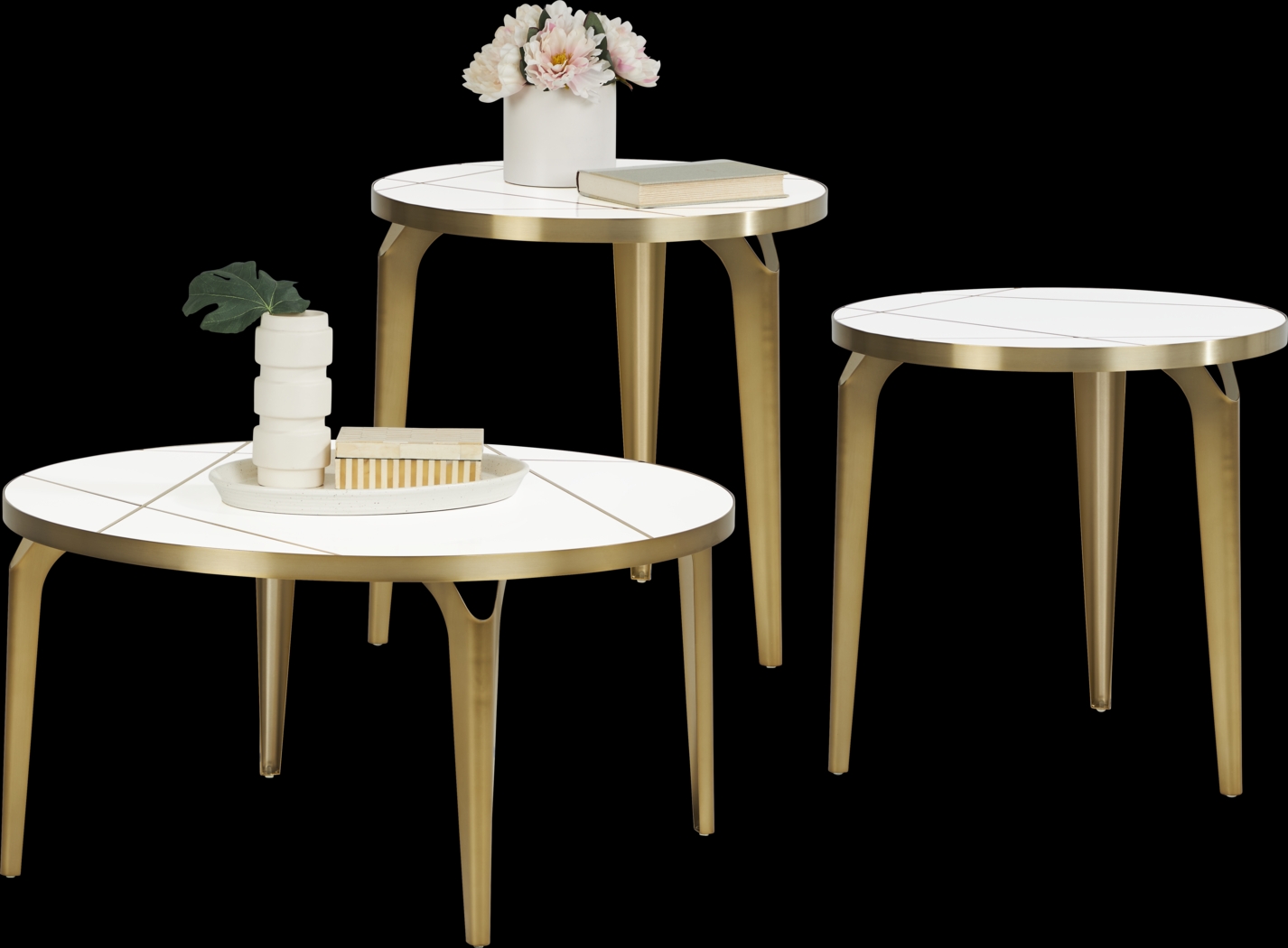 Cyntelli White 3 Pc Table Set - Thumbnail - Image 1