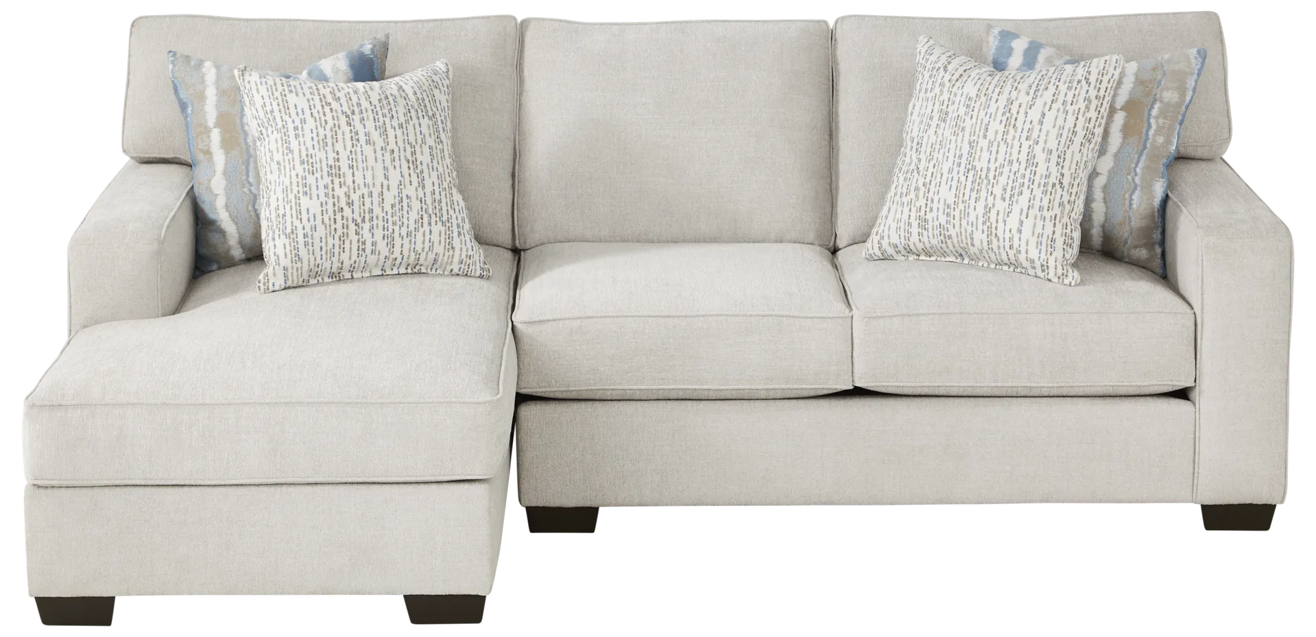 dove 2 pc left arm chaise sectional