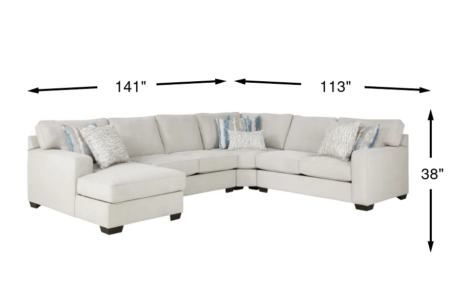 Cynthia Dove Beige,Gray Woven 4 Pc With Chaise Left Arm Sectional