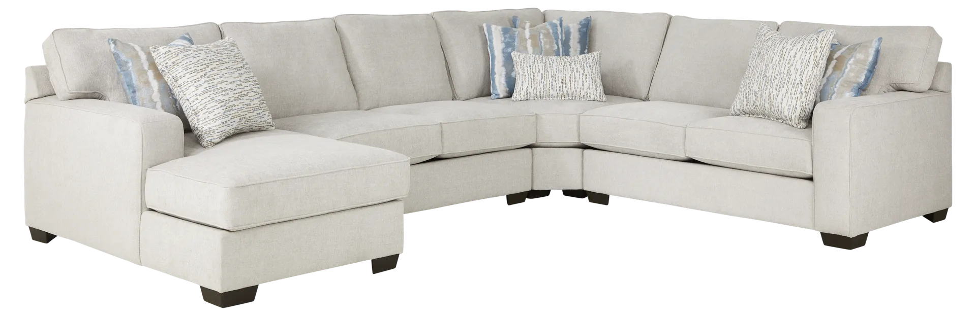 dove 4 pc left arm chaise sectional