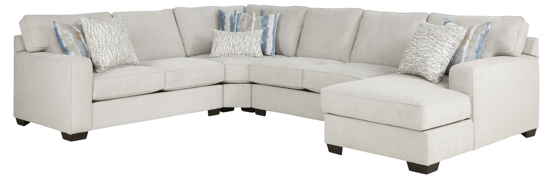 dove 4 pc right arm chaise sectional