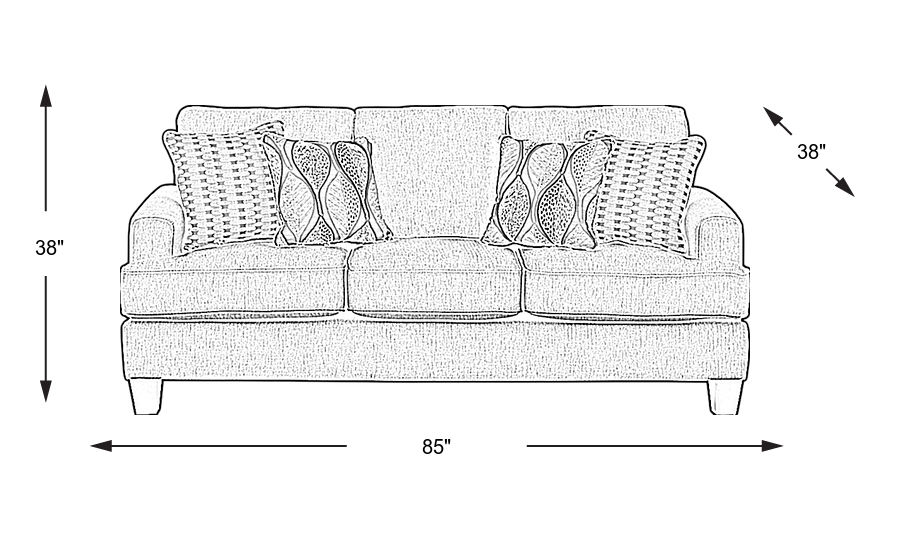 Dimension Image. Please refer to the Dimension Tab on this page for dimension details.
