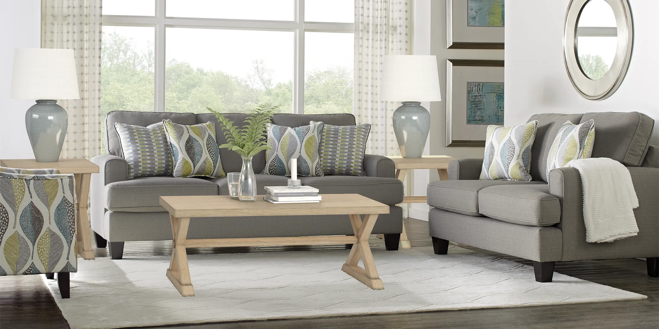 Cypress Gardens Gray 7 Pc Living Room - Thumbnail - Image 1