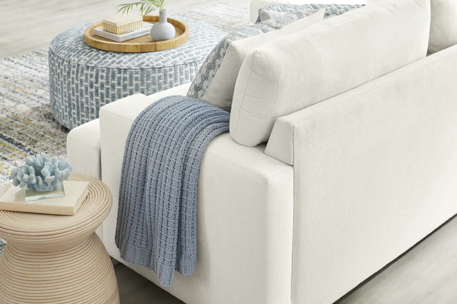 Cypress Street White 3 Pc Sectional Living Room - Thumbnail - Image 7