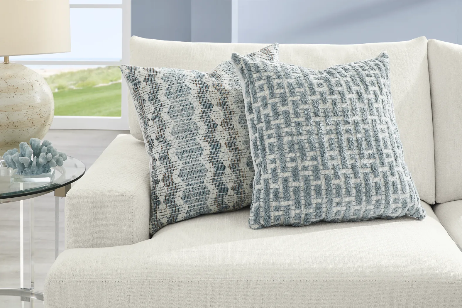 Cypress Street White 3 Pc Sectional Living Room - Thumbnail - Image 4