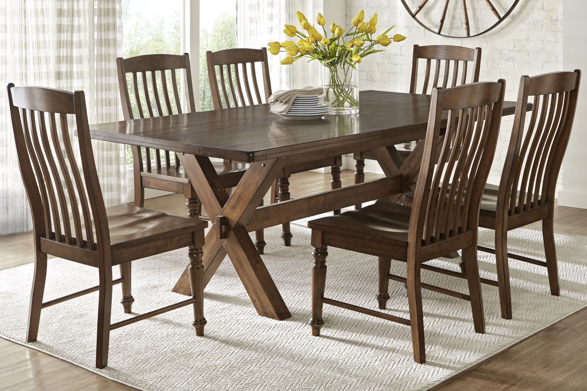 Twin Lakes Brown 5 Pc 72 in. Rectangle Dining Room - Image 1