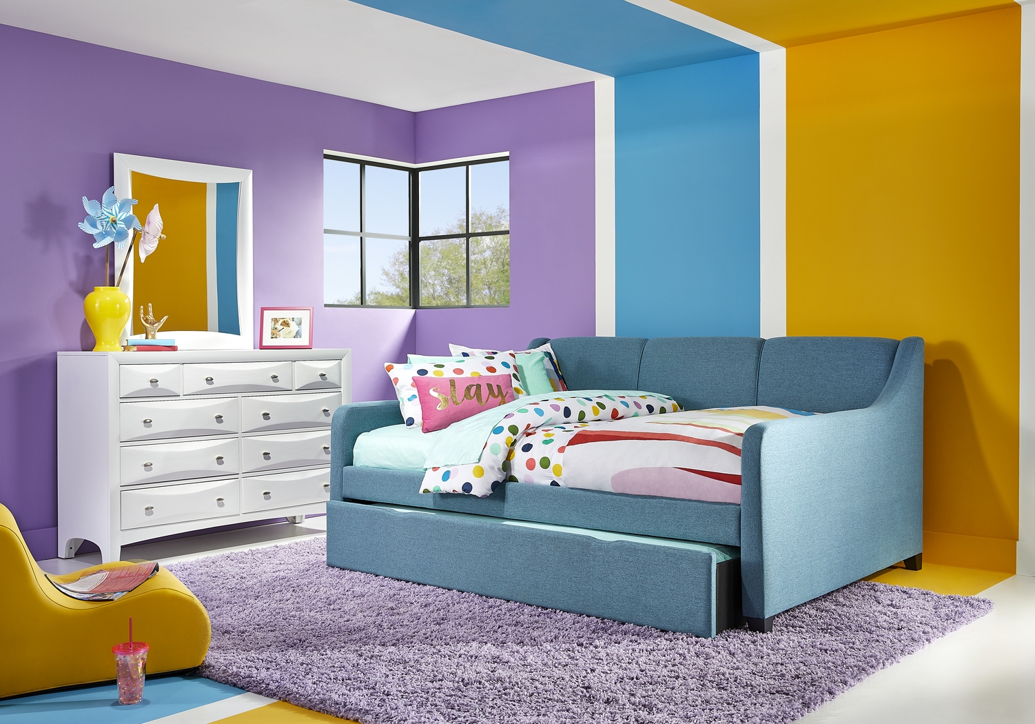 Daelan Blue Full Daybed with Twin Storage Trundle - Thumbnail - Image 3