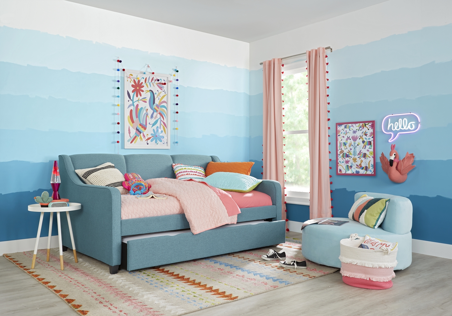 Daelan Blue Full Daybed with Twin Storage Trundle - Thumbnail - Image 4