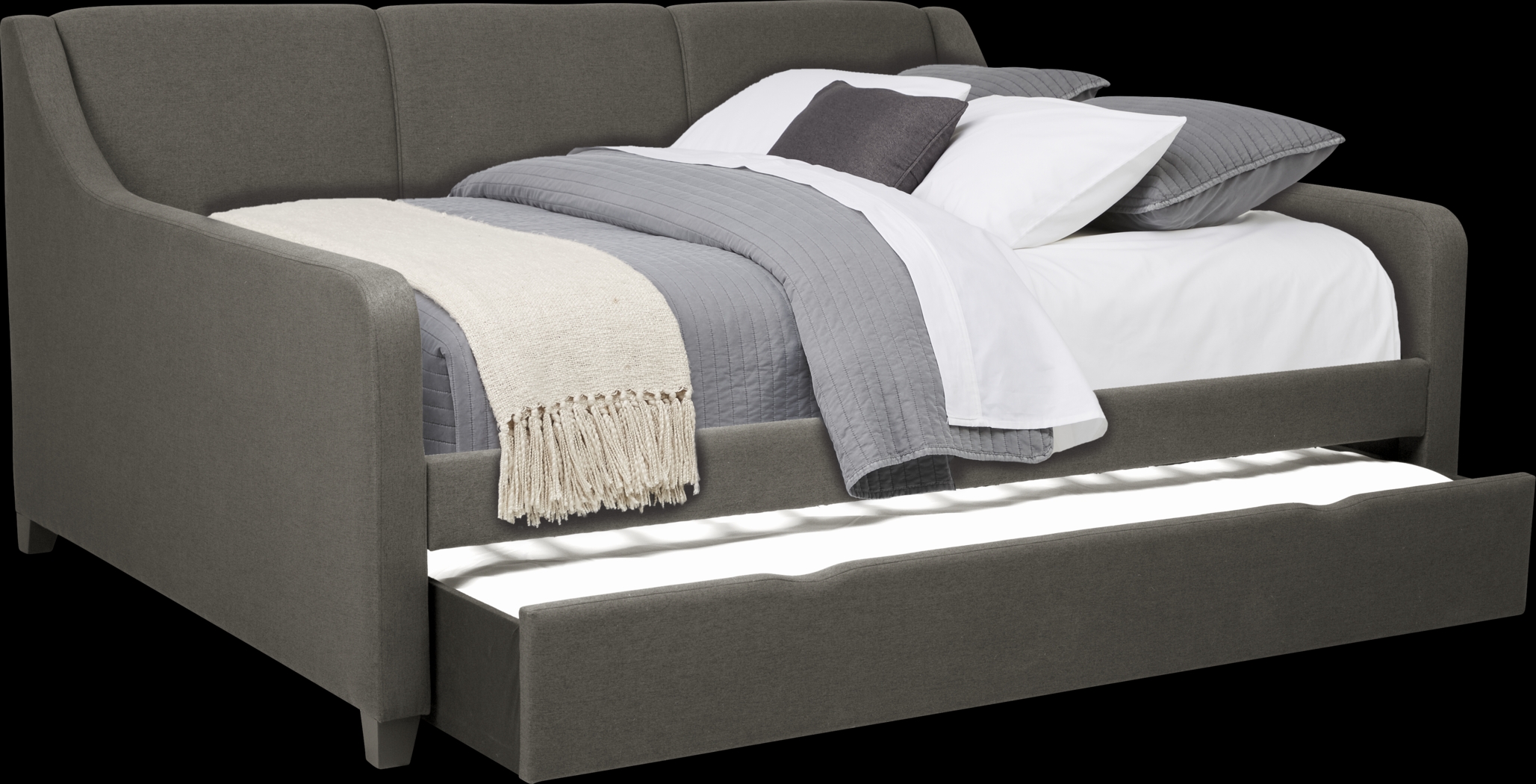 Daelan Dark Gray Full Daybed with Twin Storage Trundle - Thumbnail - Image 2