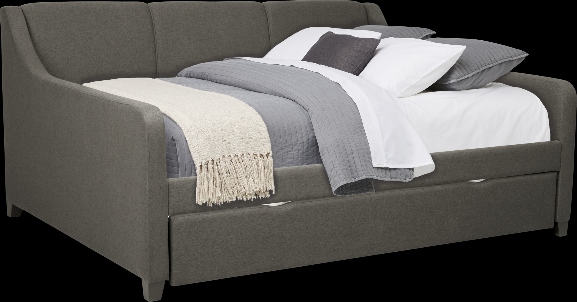 Daelan Dark Gray Full Daybed with Twin Storage Trundle - Thumbnail - Image 1