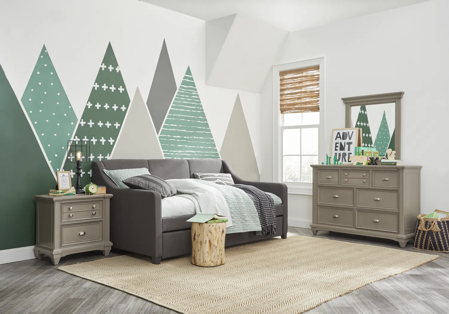 Daelan Dark Gray Twin Daybed with Twin Storage Trundle - Image 5