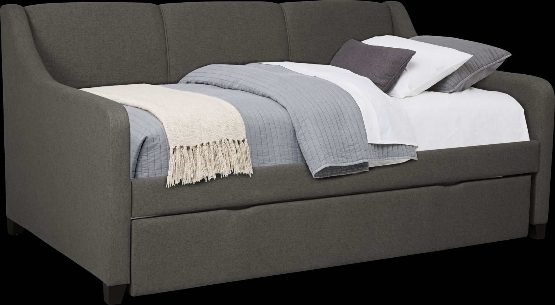 Daelan Dark Gray Twin Daybed with Twin Storage Trundle - Thumbnail - Image 1