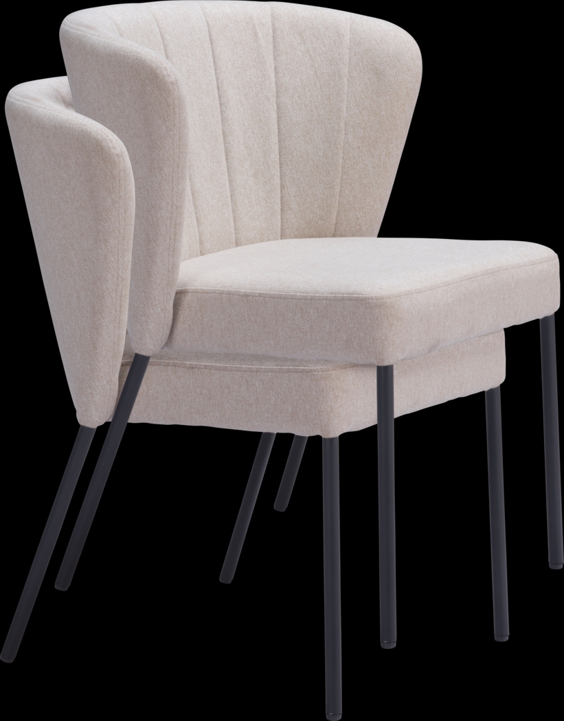 Daffodil Beige Side Chair, Set of 2 - Thumbnail - Image 9