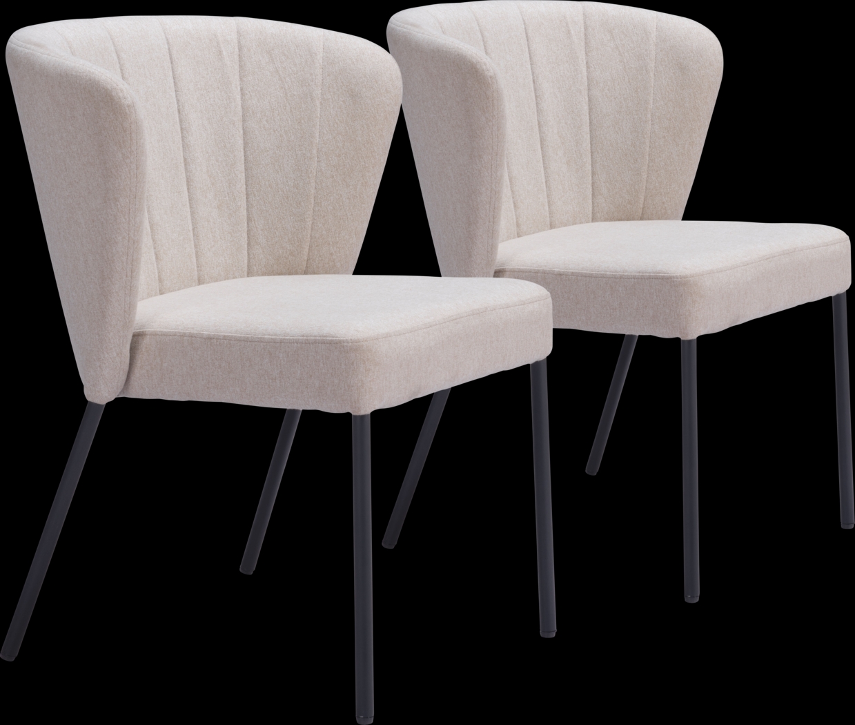 Daffodil Beige Side Chair, Set of 2 - Thumbnail - Image 1