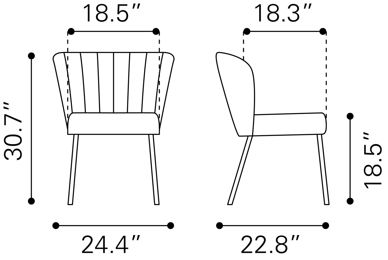 Daffodil White Side Chair, Set of 2 - Thumbnail - Image 13