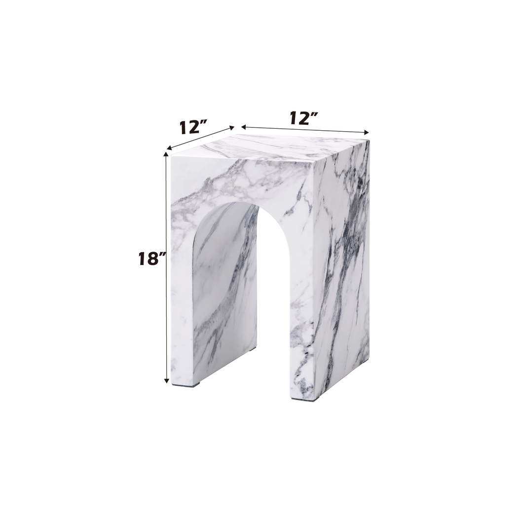 Dagama V White End Table - Thumbnail - Image 4