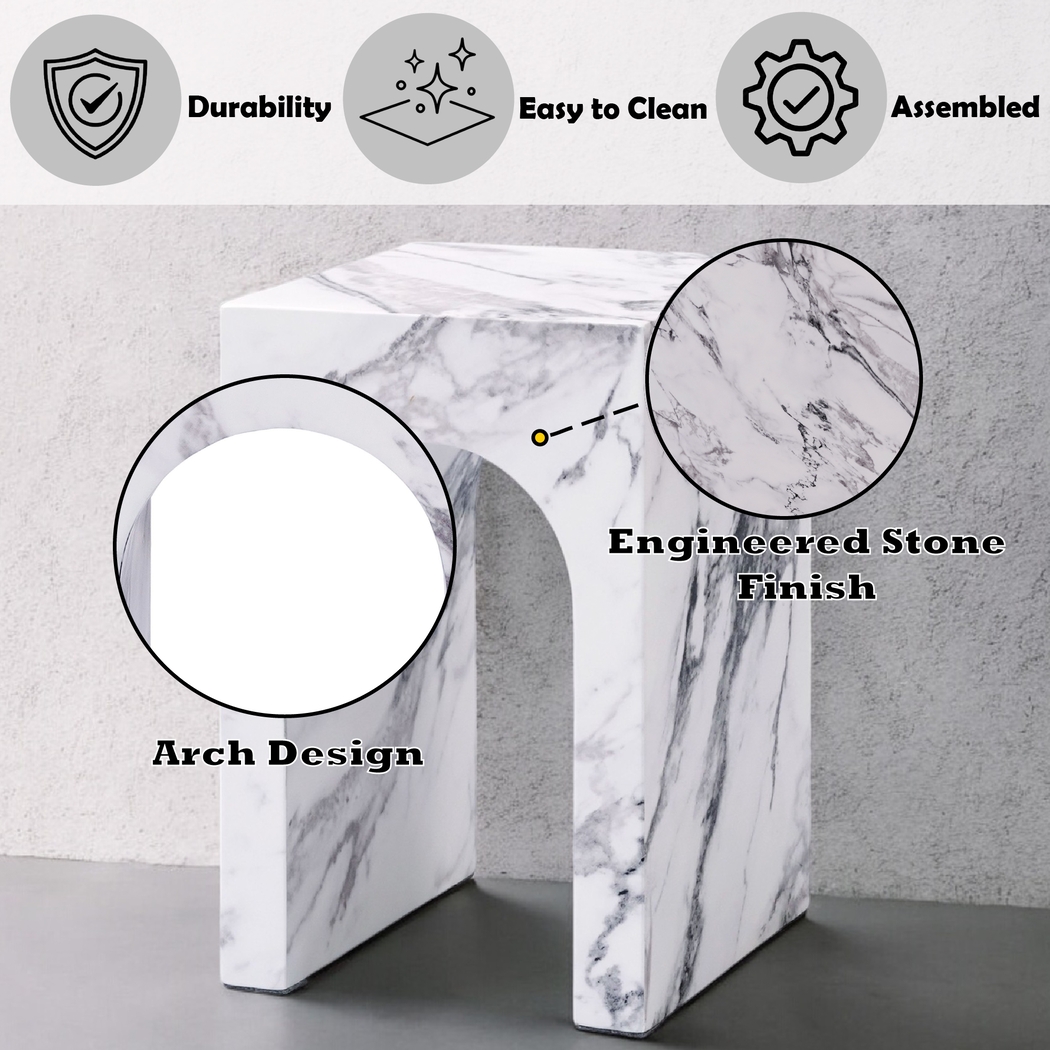 Dagama V White End Table - Thumbnail - Image 5
