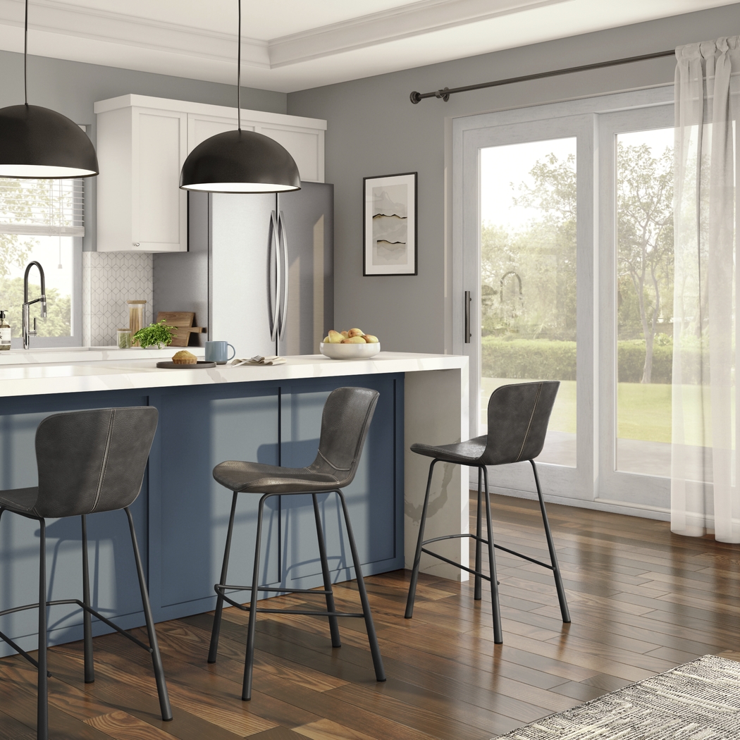 Daigle Dark Gray Barstool, Set of 2 - Thumbnail - Image 2