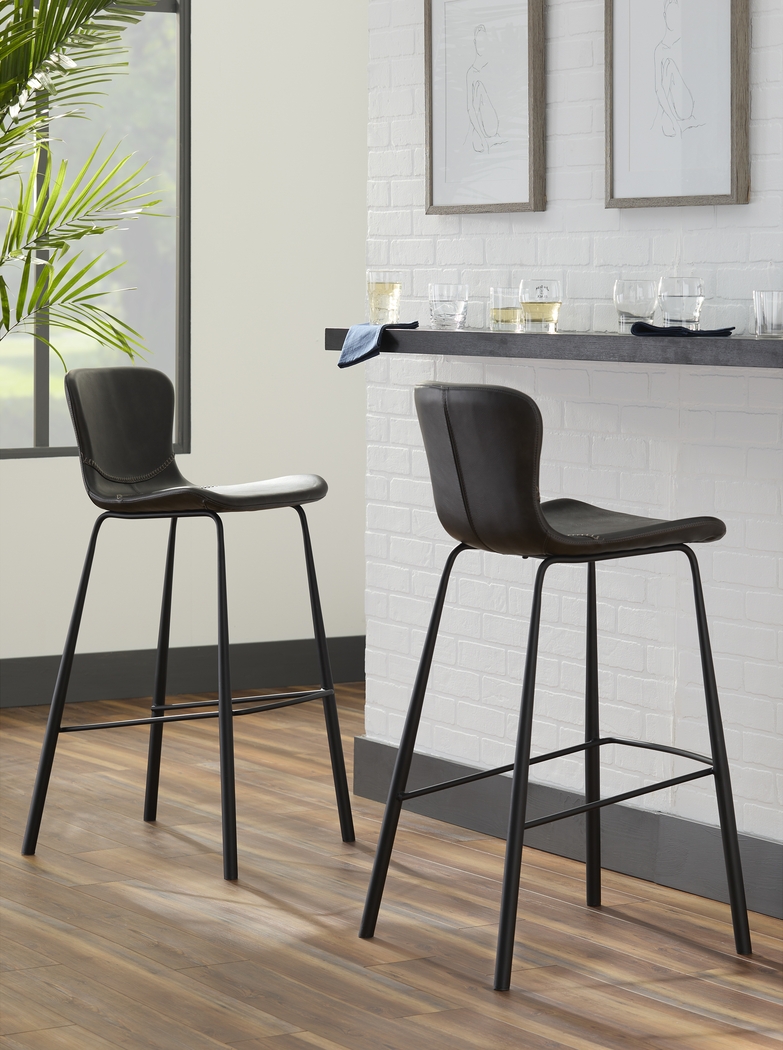 Daigle Dark Gray Barstool, Set of 2 - Thumbnail - Image 3