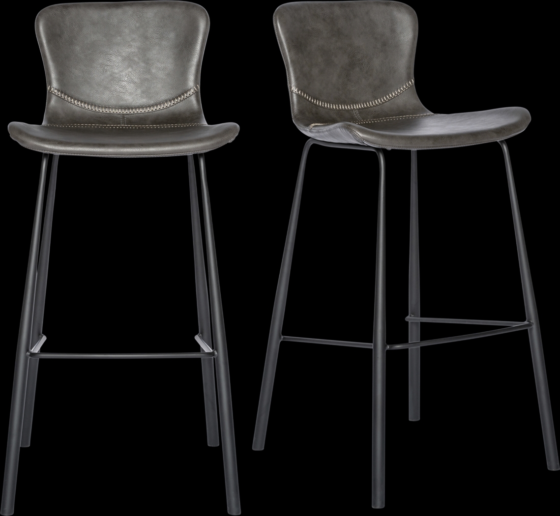 Daigle Dark Gray Barstool, Set of 2 - Thumbnail - Image 1