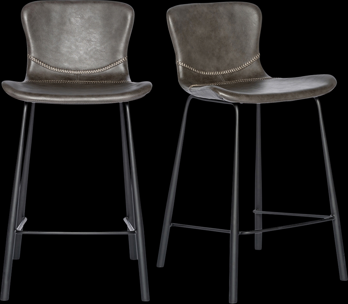 Daigle Dark Gray Counter Stool, Set of 2 - Thumbnail - Image 1