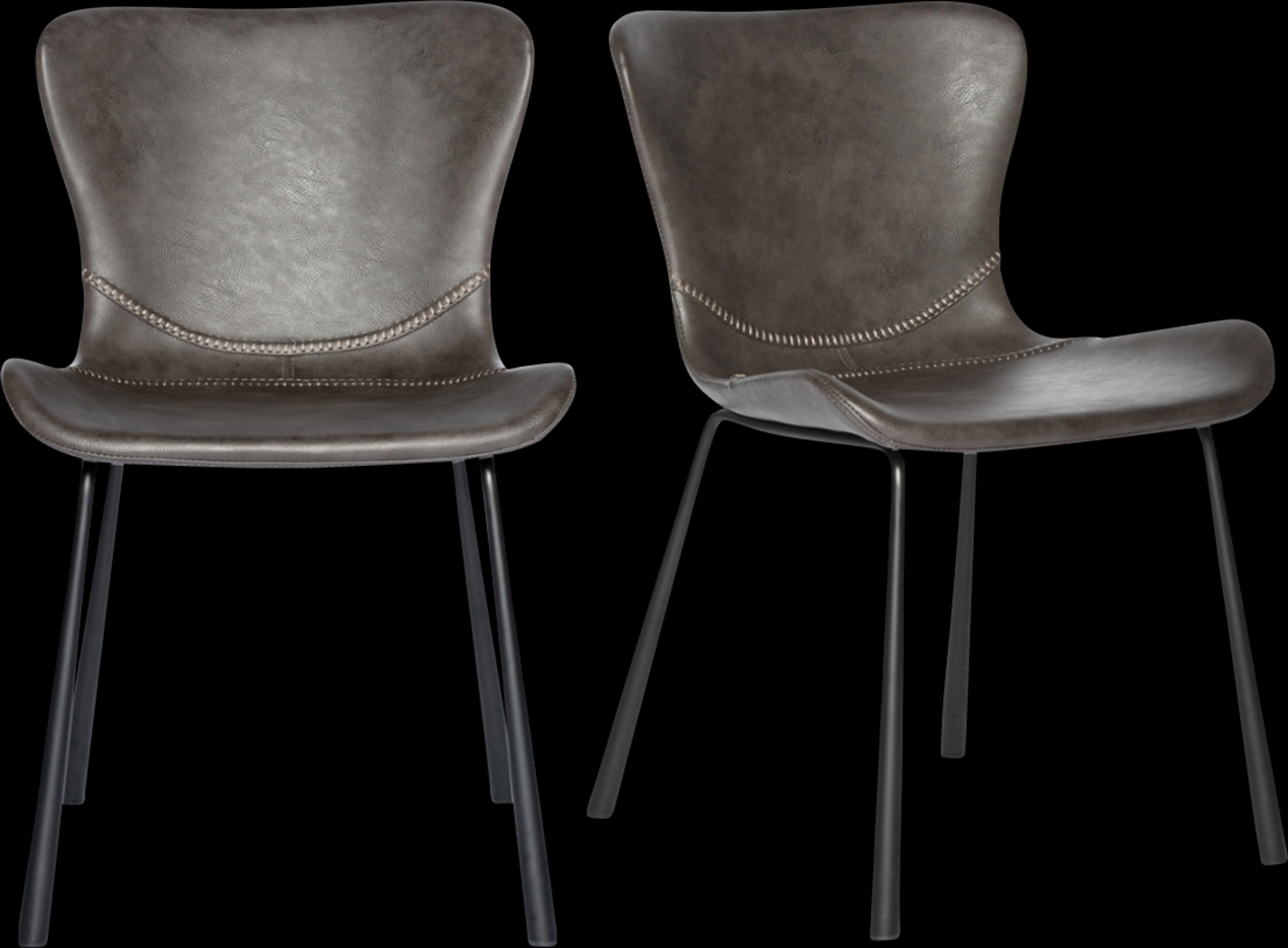 Daigle Dark Gray Dining Chair, Set of 2 - Thumbnail - Image 1