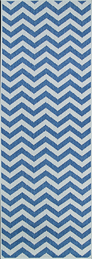 Dailon Blue 2'3 x 7'10 Indoor/Outdoor Runner Rug - Thumbnail - Image 1