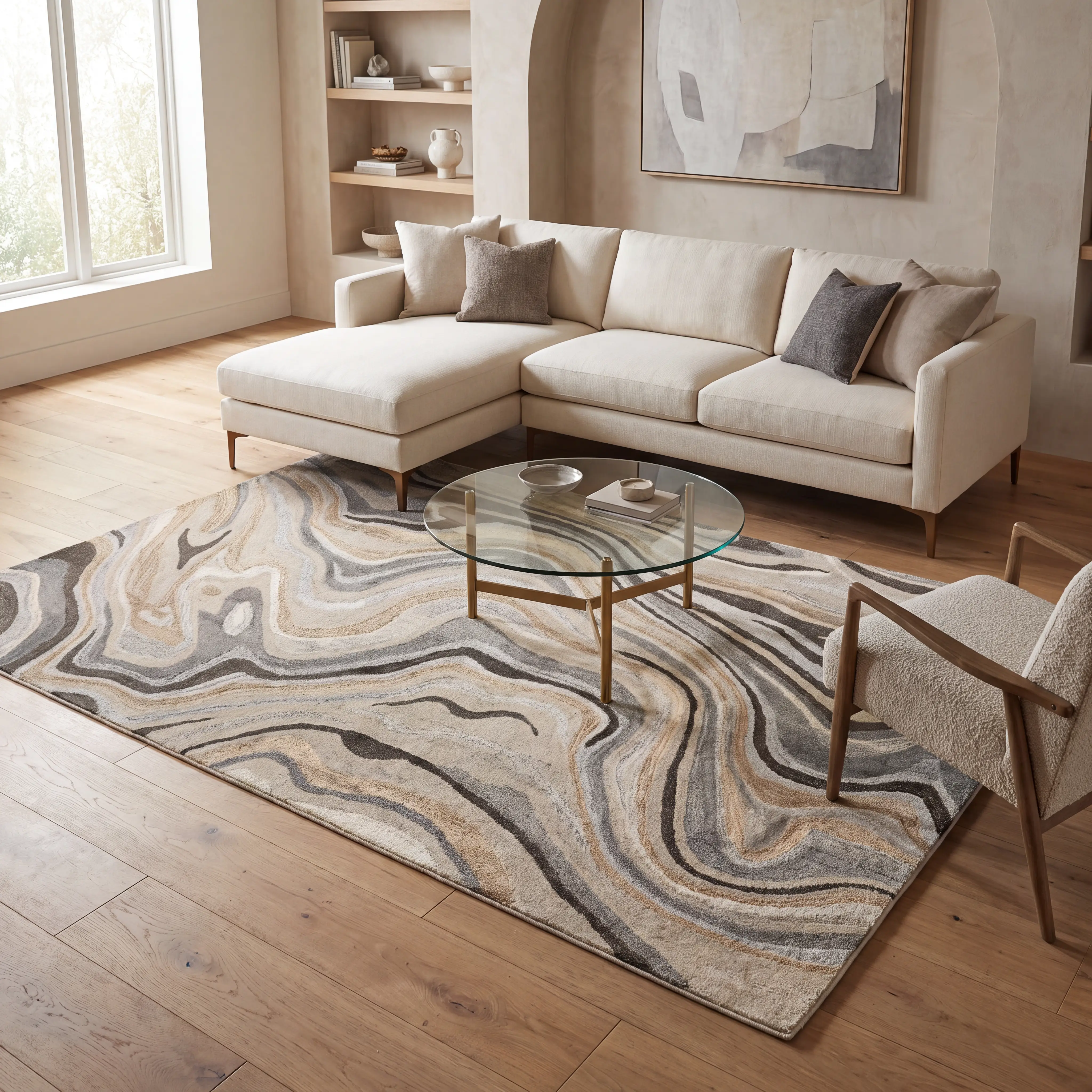 Daisey Beige 5' x 8' Rug - Thumbnail - Image 2