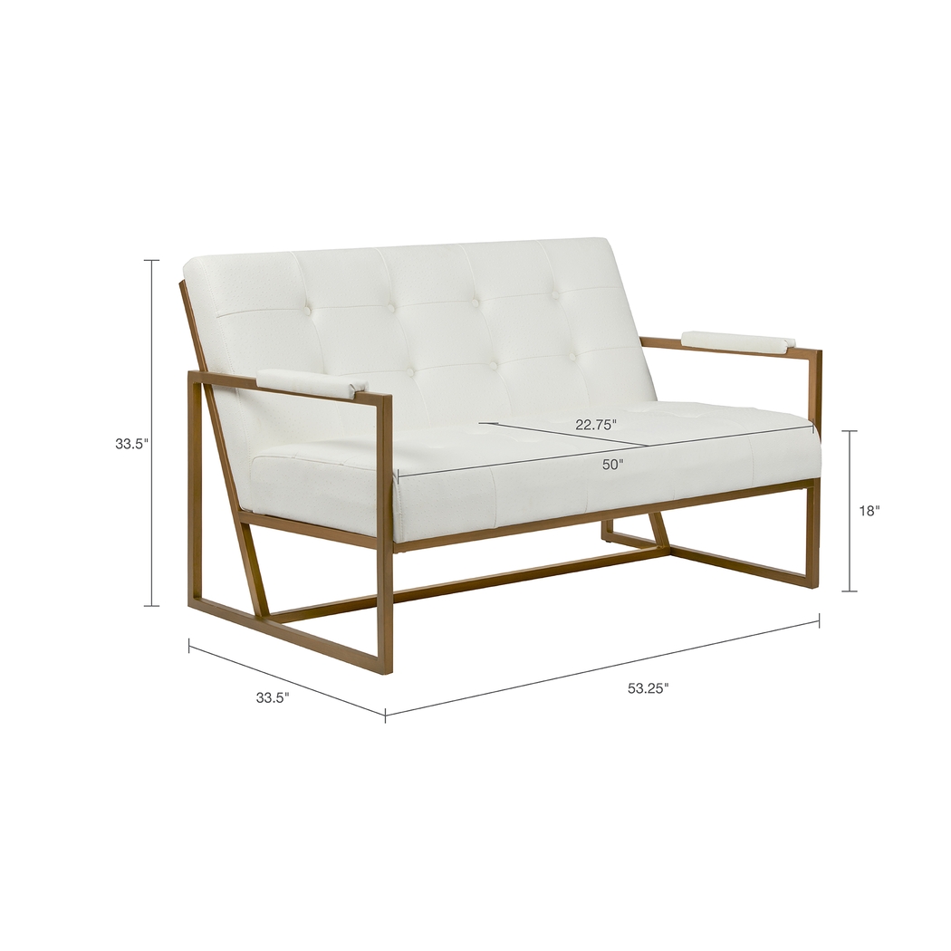 Dalark White Settee - Thumbnail - Image 8