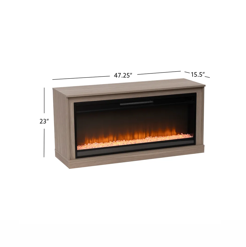 Dalder Light Brown 47 in. Console with Electric Fireplace - Thumbnail - Image 7