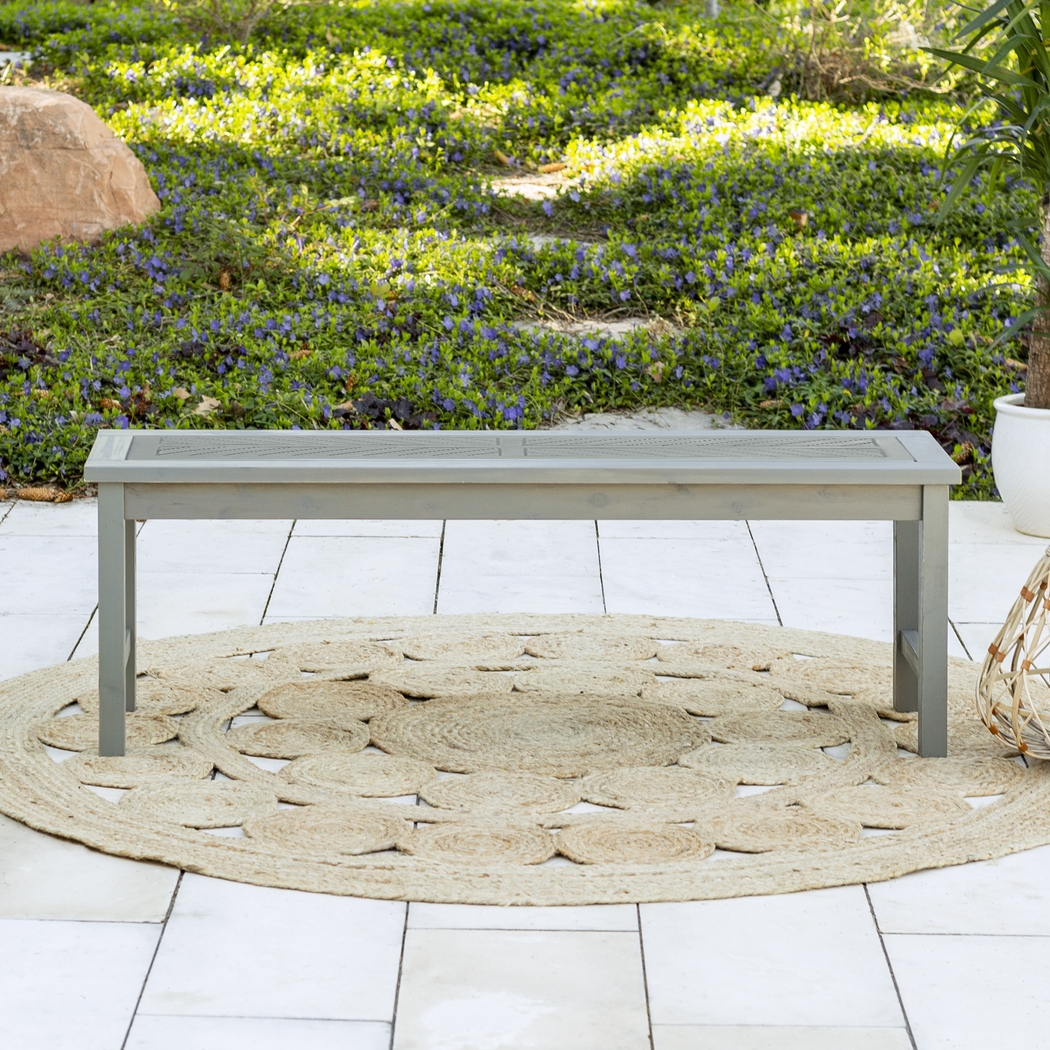 Dalea Gray Outdoor Accent Bench - Thumbnail - Image 3