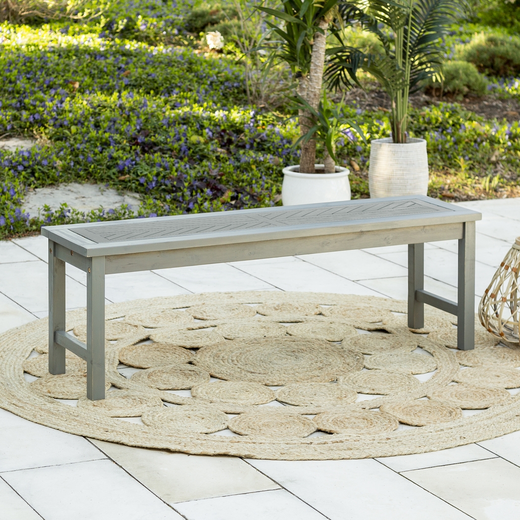 Dalea Gray Outdoor Accent Bench - Thumbnail - Image 4