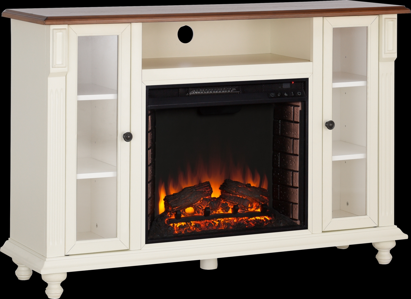 Dalecroft White 52 in. Console with Electric Fireplace - Thumbnail - Image 1