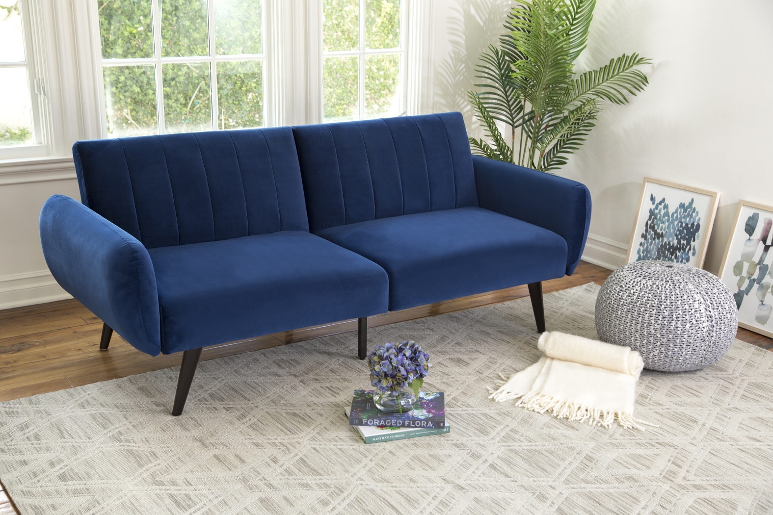Dalessio Blue Futon - Thumbnail - Image 2