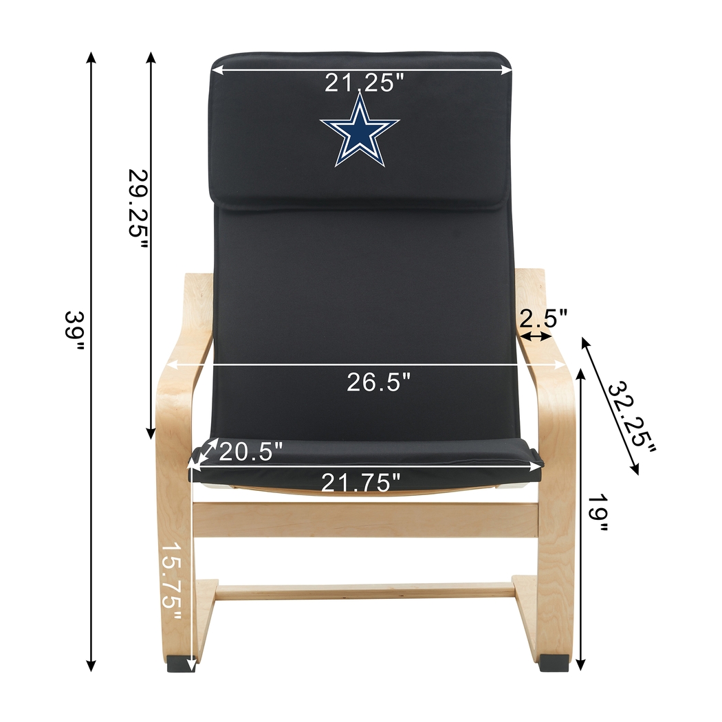 Dallas Cowboys Black Accent Chair - Thumbnail - Image 5