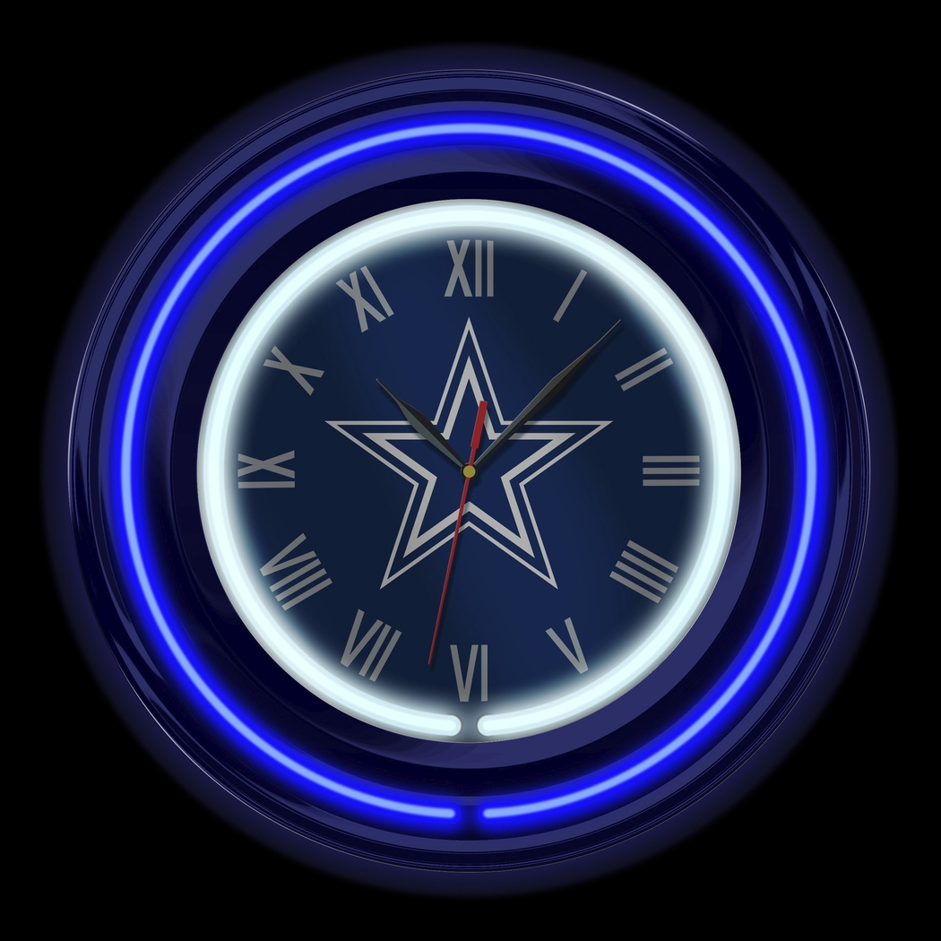 Dallas Cowboys Blue Neon Wall Clock - Thumbnail - Image 3