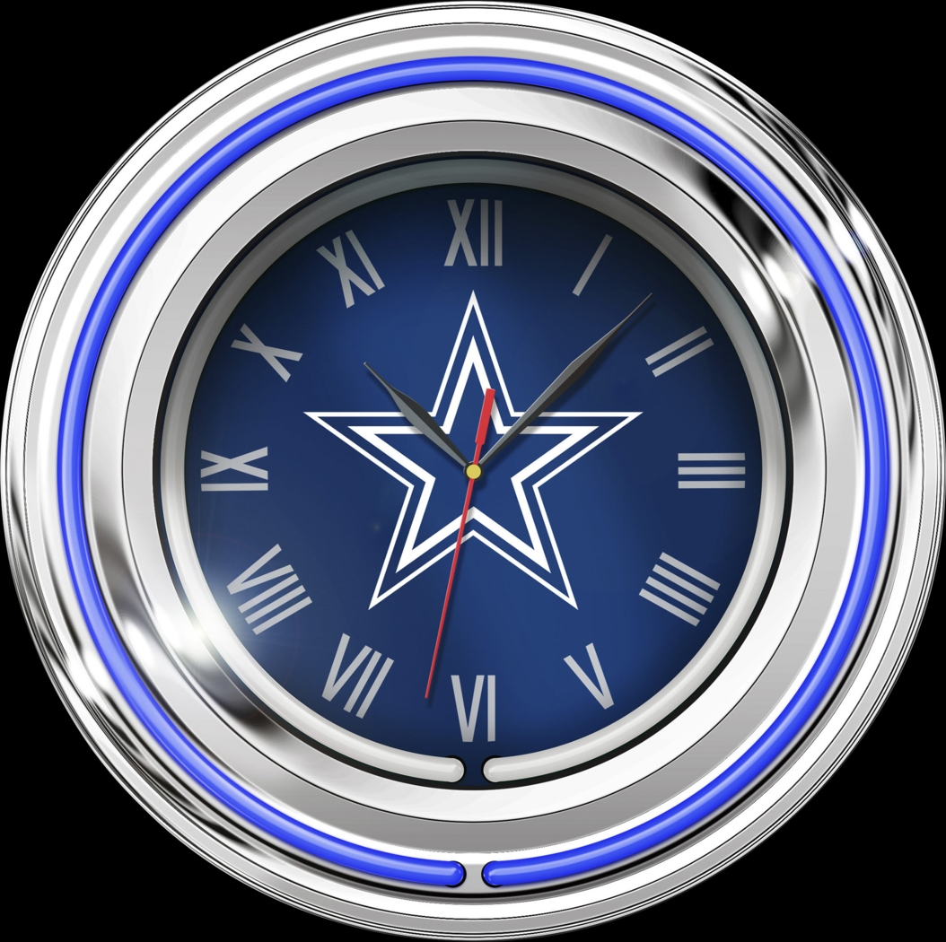 Dallas Cowboys Blue Neon Wall Clock - Thumbnail - Image 1