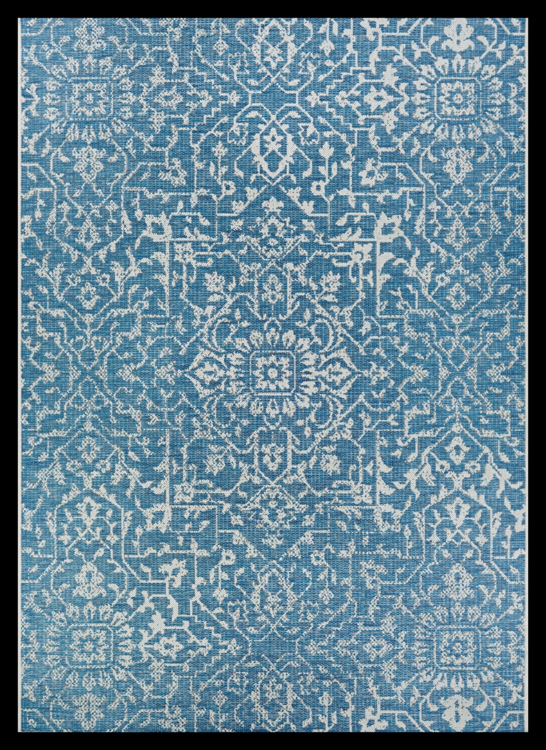 Dalmally Blue 7'6 x 10'9 Indoor/Outdoor Rug - Thumbnail - Image 1