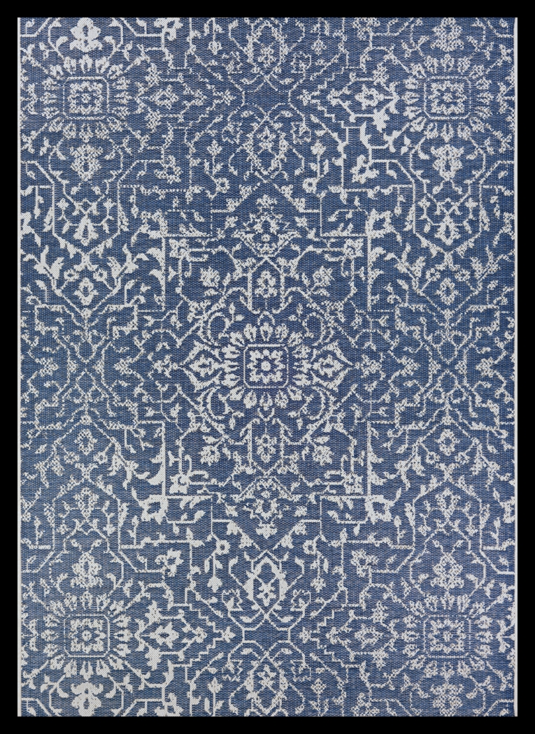 Dalmally Navy 5'10 x 9'2 Indoor/Outdoor Rug - Thumbnail - Image 1